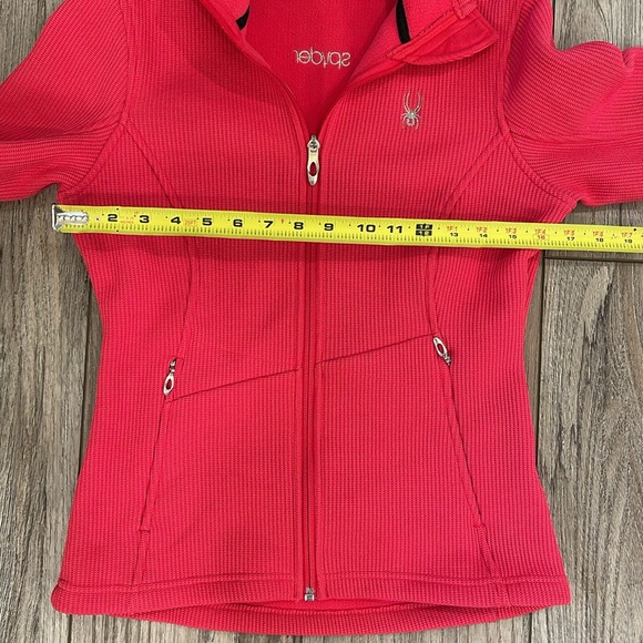 Spyder Core Pink Zip Front Fleece Knit Jacket - Picture 4 of 9